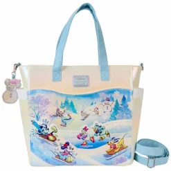 Disney - Mickey & Friends Winter Wonderland 14" Faux Leather Convertible Tote Bag