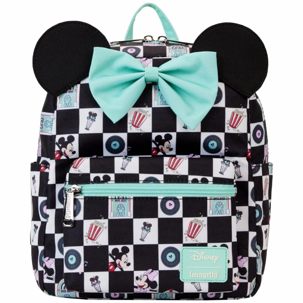 Disney - Mickey & Minnie Date Night Diner 11" Nylon Mini Backpack