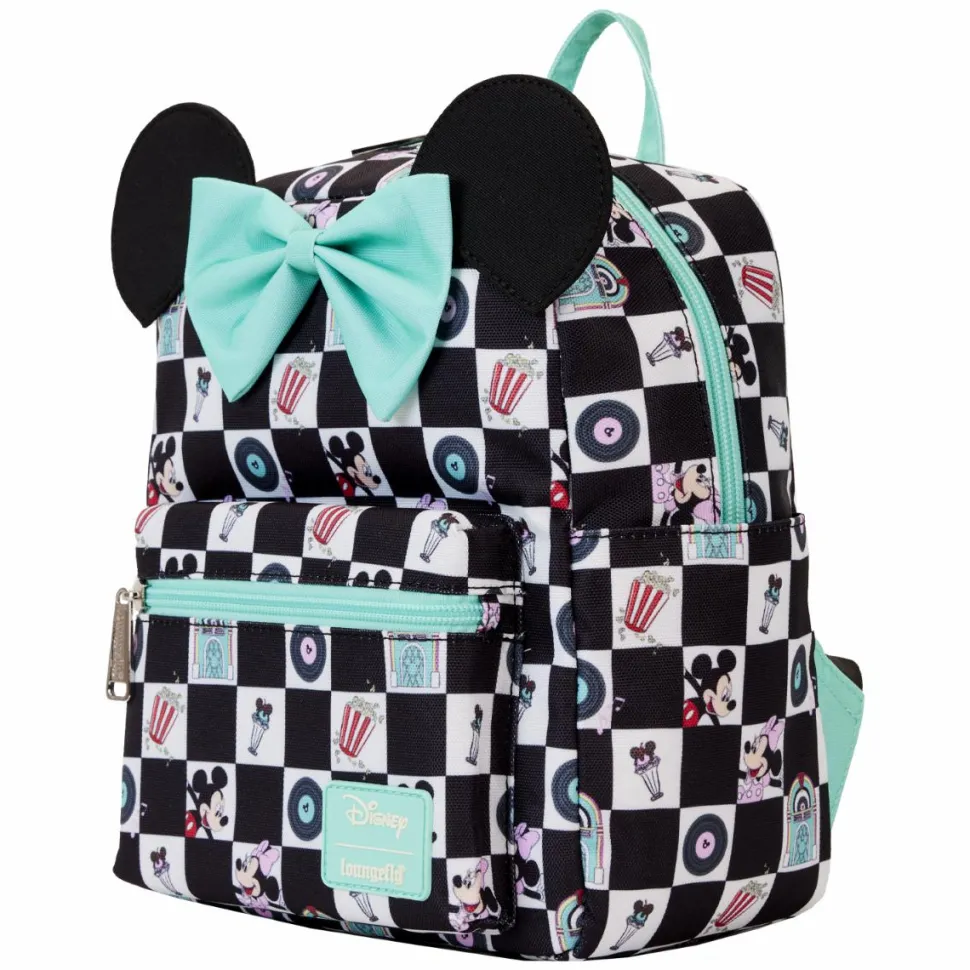 Disney - Mickey & Minnie Date Night Diner 11" Nylon Mini Backpack