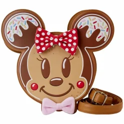 Disney - Mickey & Minnie Gingerbread Cookie 9" Faux Leather Crossbody Bag