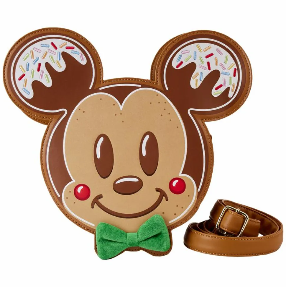 Disney - Mickey & Minnie Gingerbread Cookie 9" Faux Leather Crossbody Bag