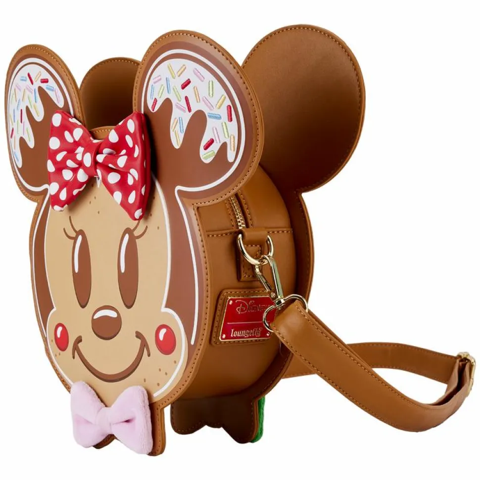 Disney - Mickey & Minnie Gingerbread Cookie 9" Faux Leather Crossbody Bag