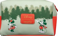 Disney - Mickey & Minnie Holiday 5” Faux Leather Zip-Around Cosmetic Bag