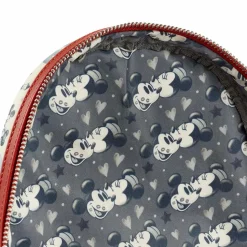 Disney - Mickey & Minnie Mouse Springtime Car Ride 10” Faux Leather Mini Backpack