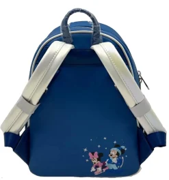 Disney - Mickey & Minnie Mouse Winter Skating Scene 10” Faux Leather Mini Backpack