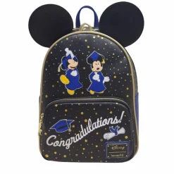 Disney - Mickey & Minnie Mouse Graduation 12" Faux Leather Mini Backpack