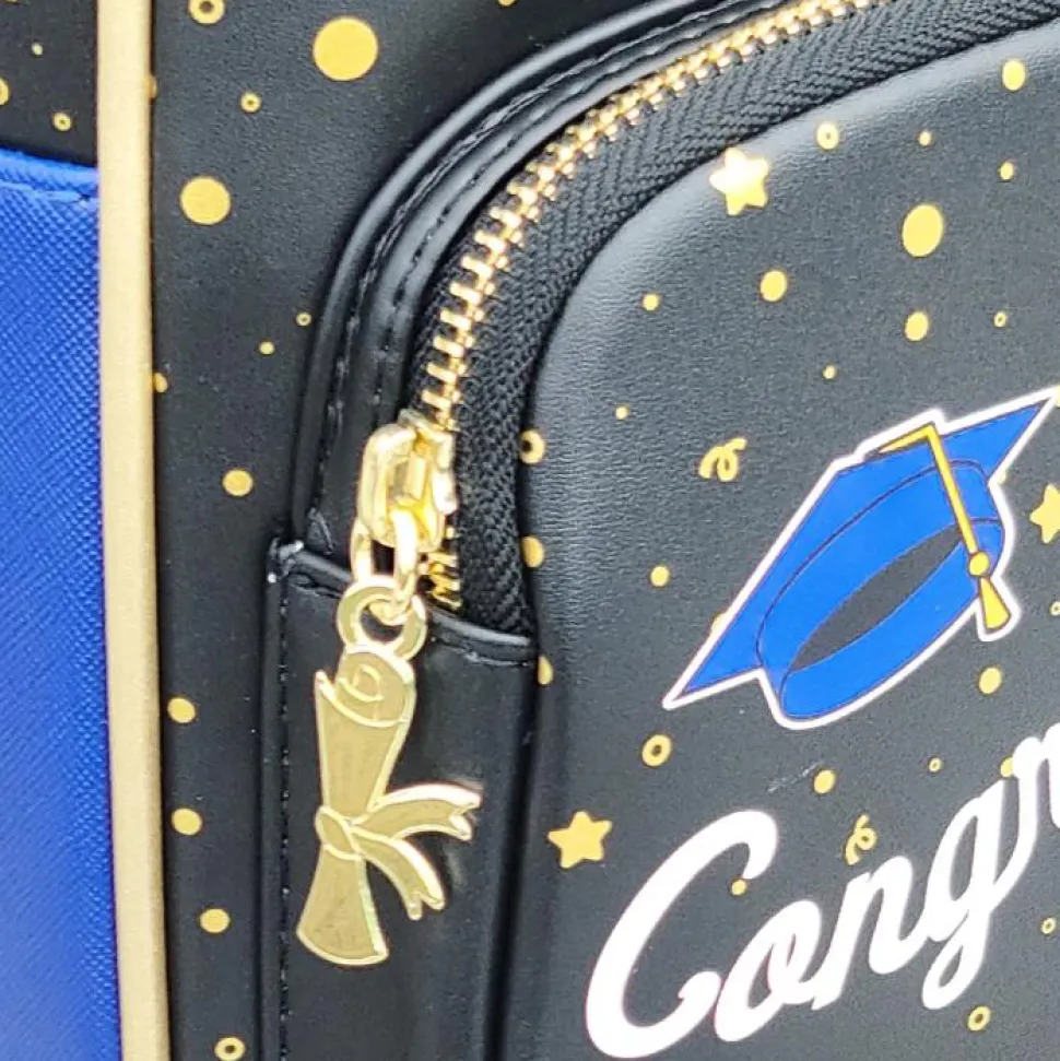Disney - Mickey & Minnie Mouse Graduation 12" Faux Leather Mini Backpack