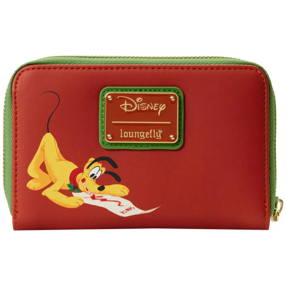 Disney - Mickey & Minnie Mouse Hot Cocoa Fireplace 4” Faux Leather Zip-Around Wallet