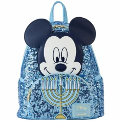 Disney - Mickey Hanukkah Sequin Glow in the Dark 10" Faux Leather Mini Backpack