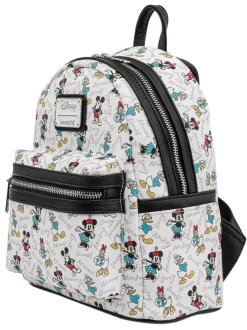 Disney - Mickey, Minnie, Donald & Daisy Friends 10” Faux Leather Mini Backpack