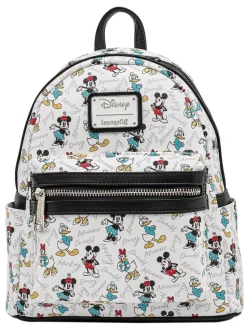 Disney - Mickey, Minnie, Donald & Daisy Friends 10” Faux Leather Mini Backpack