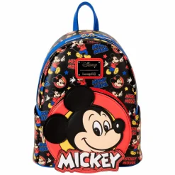 Disney - Mickey Mouse Classic Print 10" Faux Leather Mini Backpack