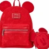 Disney - Mickey Mouse Plush Burnout 10" Faux Leather Mini Backpack with Coin Purse