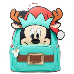 Disney - Mickey Reindeer Cosplay Light Up 10” Faux Leather Mini Backpack