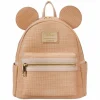 Disney - Mickey Woven Texture 10" Faux Leather Mini Backpack