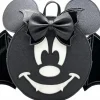 Disney - Minnie Bat Glow in the Dark 8” Faux Leather Convertible Mini Backpack