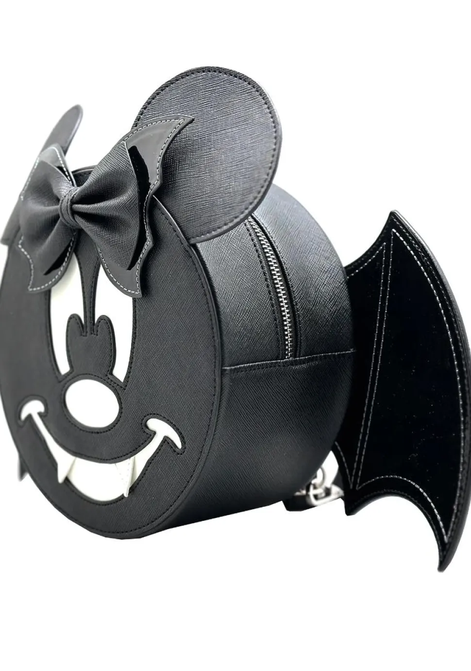 Disney - Minnie Bat Glow in the Dark 8” Faux Leather Convertible Mini Backpack