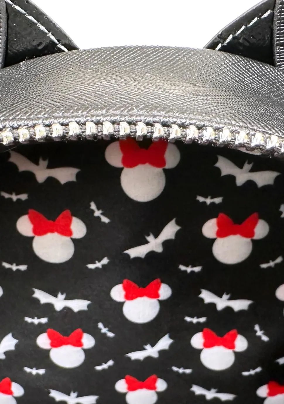 Disney - Minnie Bat Glow in the Dark 8” Faux Leather Convertible Mini Backpack