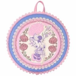 Disney - Minnie Floral and Lace 9" Faux Leather Mini Backpack