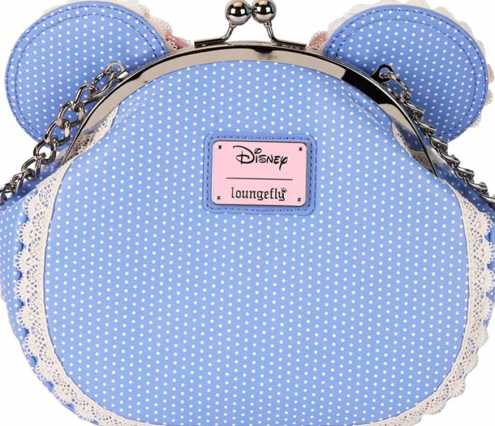 Disney - Minnie Floral and Lace Kisslock 7" Faux Leather Crossbody Bag