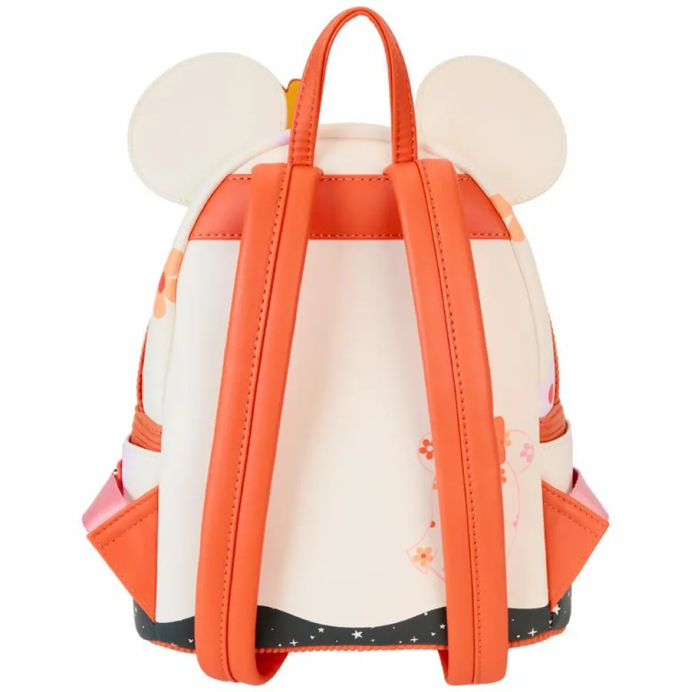 Disney - Minnie Floral Ghost Light Up Glow in the Dark 10" Faux Leather Mini Backpack