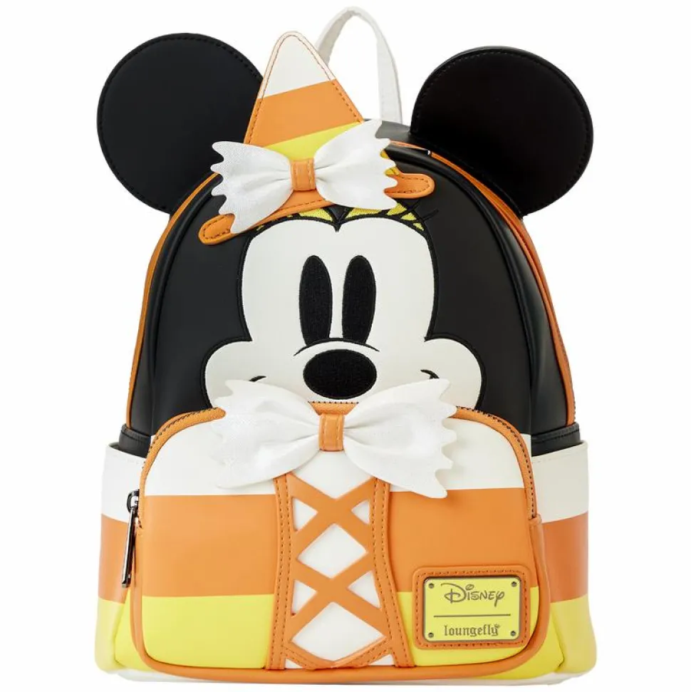 Disney - Minnie Mouse Candy Corn Cosplay Glow in the Dark 10" Faux Leather Mini Backpack