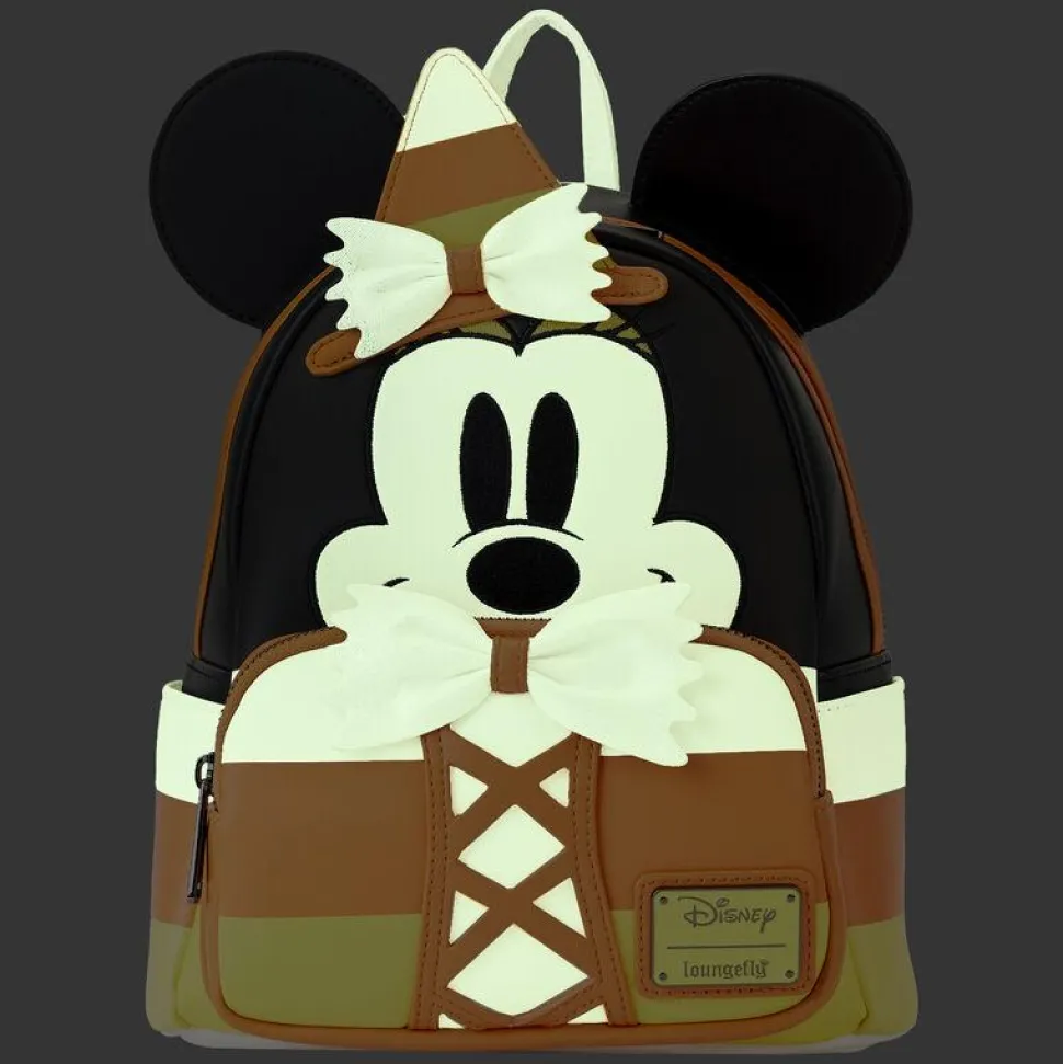 Disney - Minnie Mouse Candy Corn Cosplay Glow in the Dark 10" Faux Leather Mini Backpack