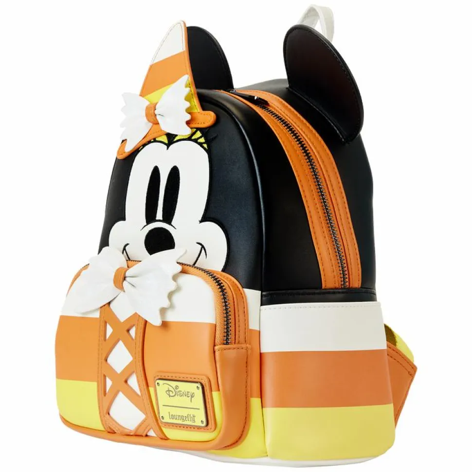 Disney - Minnie Mouse Candy Corn Cosplay Glow in the Dark 10" Faux Leather Mini Backpack