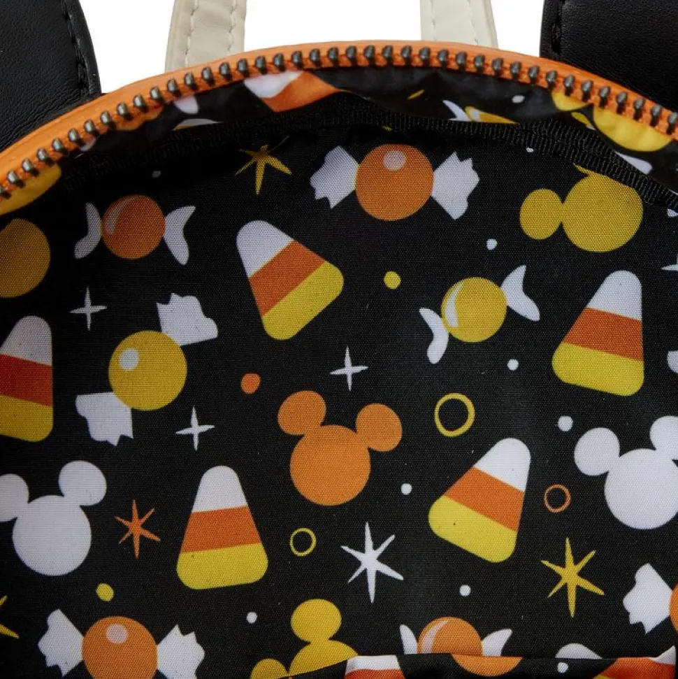 Disney - Minnie Mouse Candy Corn Cosplay Glow in the Dark 10" Faux Leather Mini Backpack