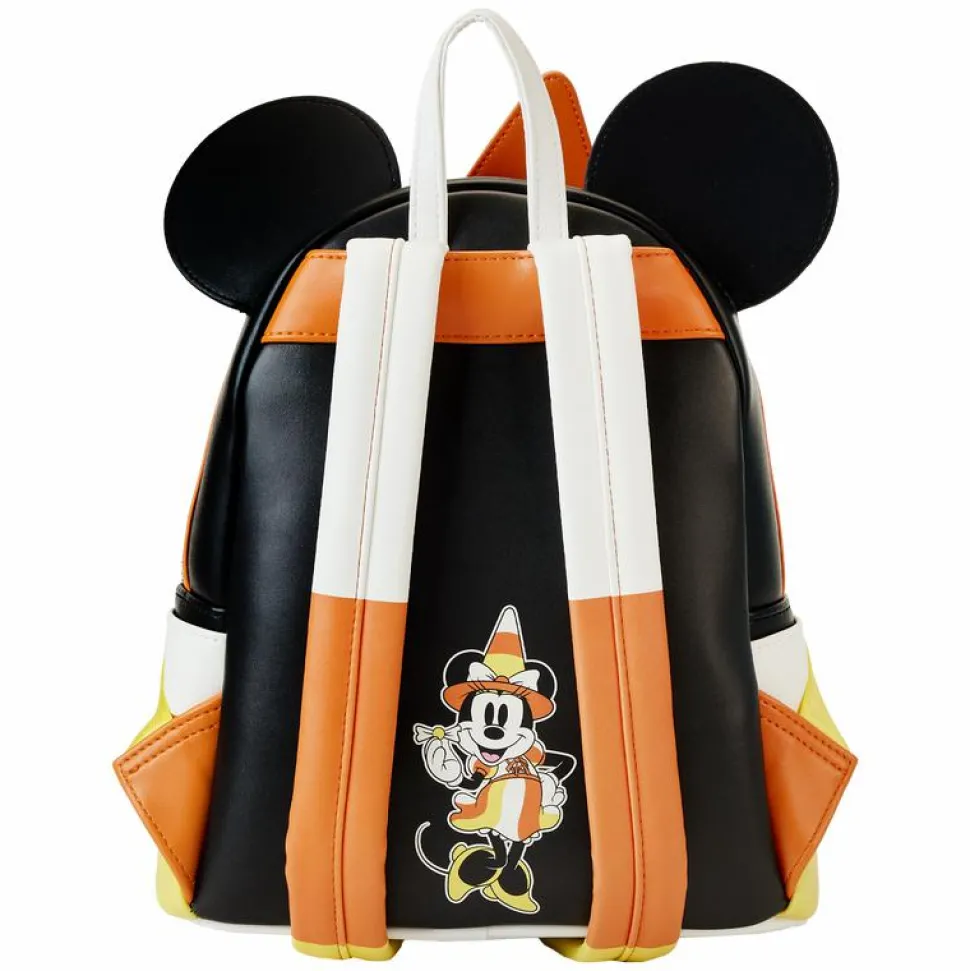 Disney - Minnie Mouse Candy Corn Cosplay Glow in the Dark 10" Faux Leather Mini Backpack