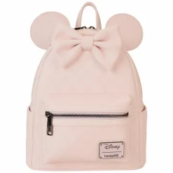 Disney - Minnie Mouse Checkered Texture 10" Faux Leather Mini Backpack