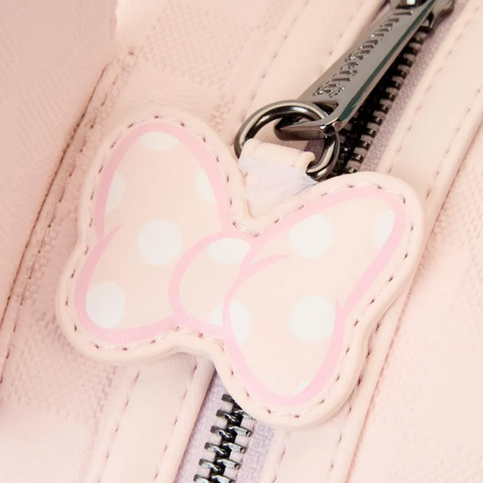 Disney - Minnie Mouse Checkered Texture 10" Faux Leather Mini Backpack