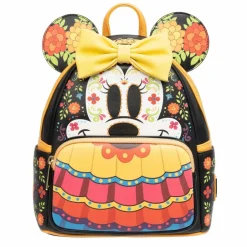 Disney - Minnie Mouse Dia De Los Muertos Sugar Skull 10" Faux Leather Mini Backpack