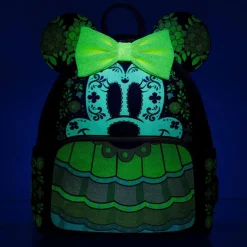 Disney - Minnie Mouse Dia De Los Muertos Sugar Skull 10" Faux Leather Mini Backpack