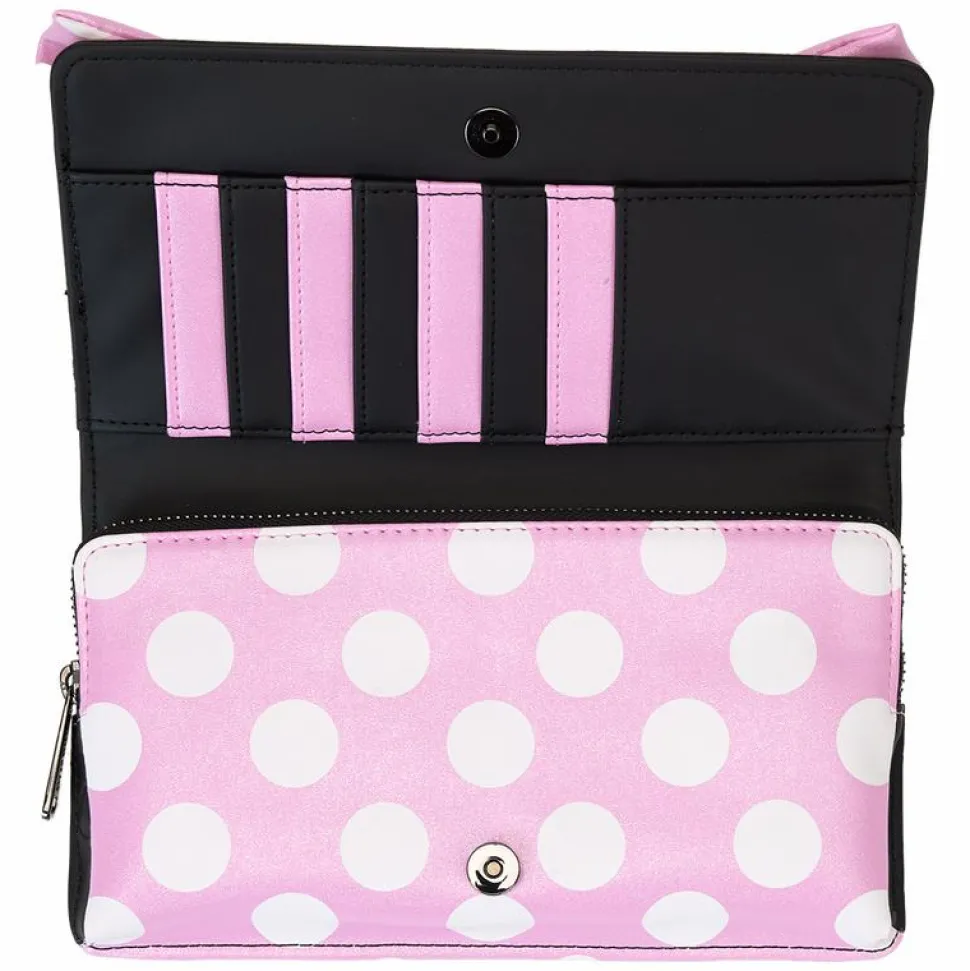 Disney - Minnie Mouse Floral Rocks the Dots 4" Faux Leather Clutch Crossbody Bag