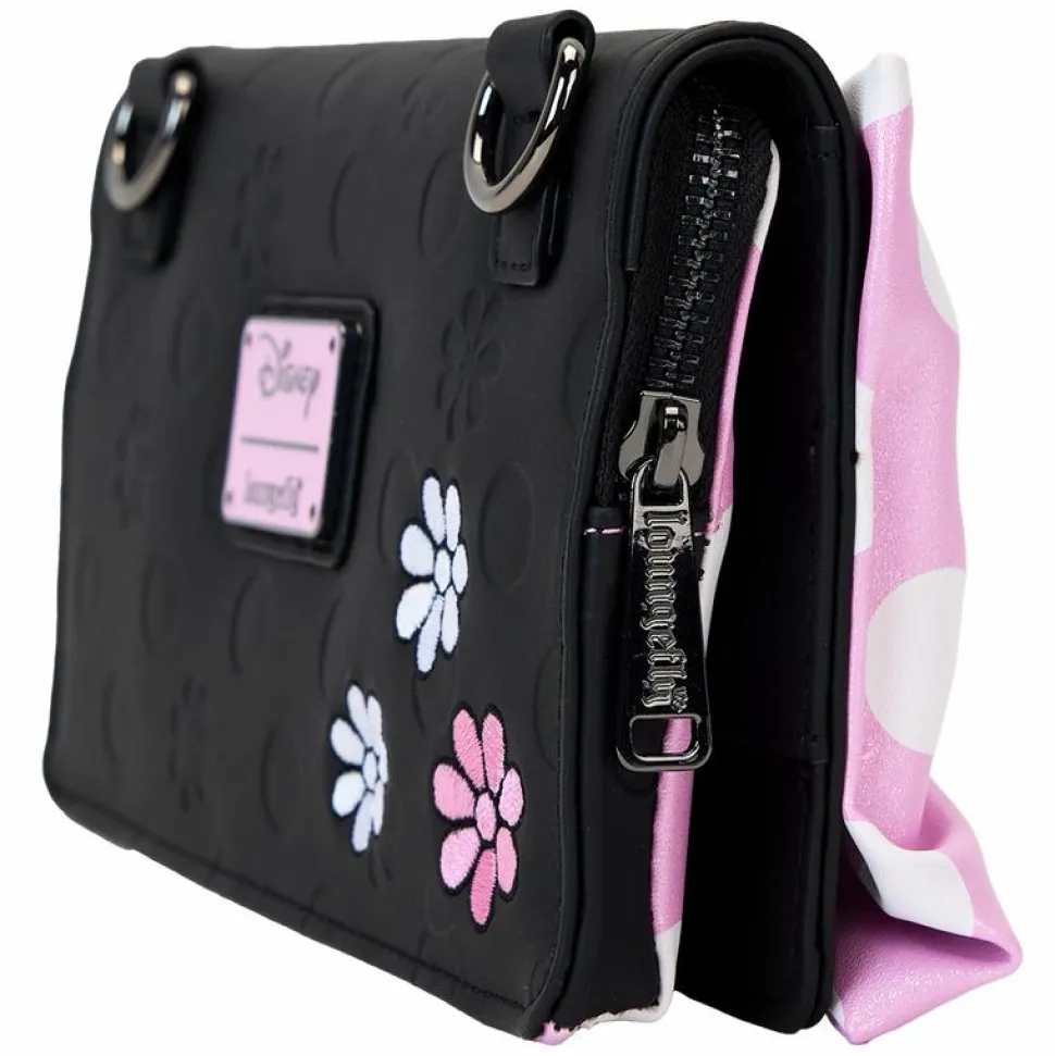 Disney - Minnie Mouse Floral Rocks the Dots 4" Faux Leather Clutch Crossbody Bag