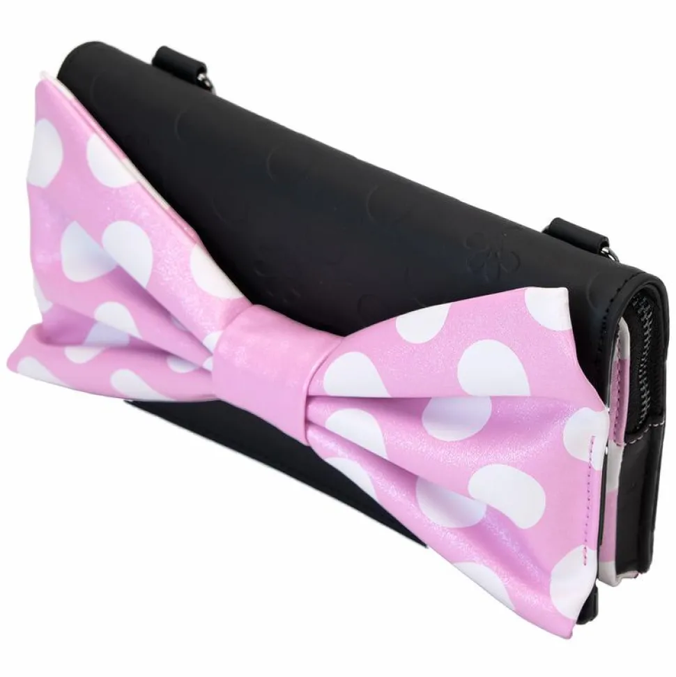 Disney - Minnie Mouse Floral Rocks the Dots 4" Faux Leather Clutch Crossbody Bag