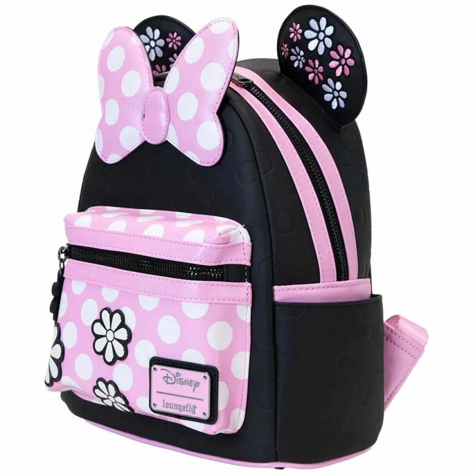 Disney - Minnie Mouse Floral Rocks the Dots 10" Faux Leather Mini Backpack