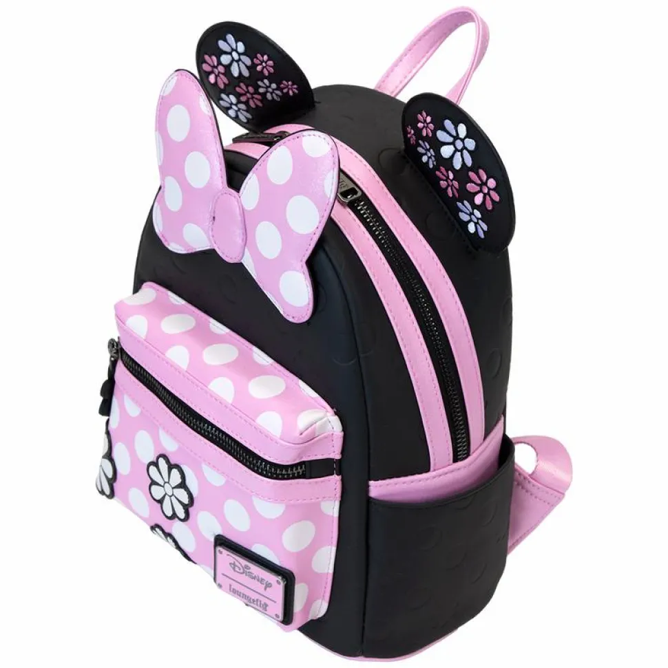 Disney - Minnie Mouse Floral Rocks the Dots 10" Faux Leather Mini Backpack