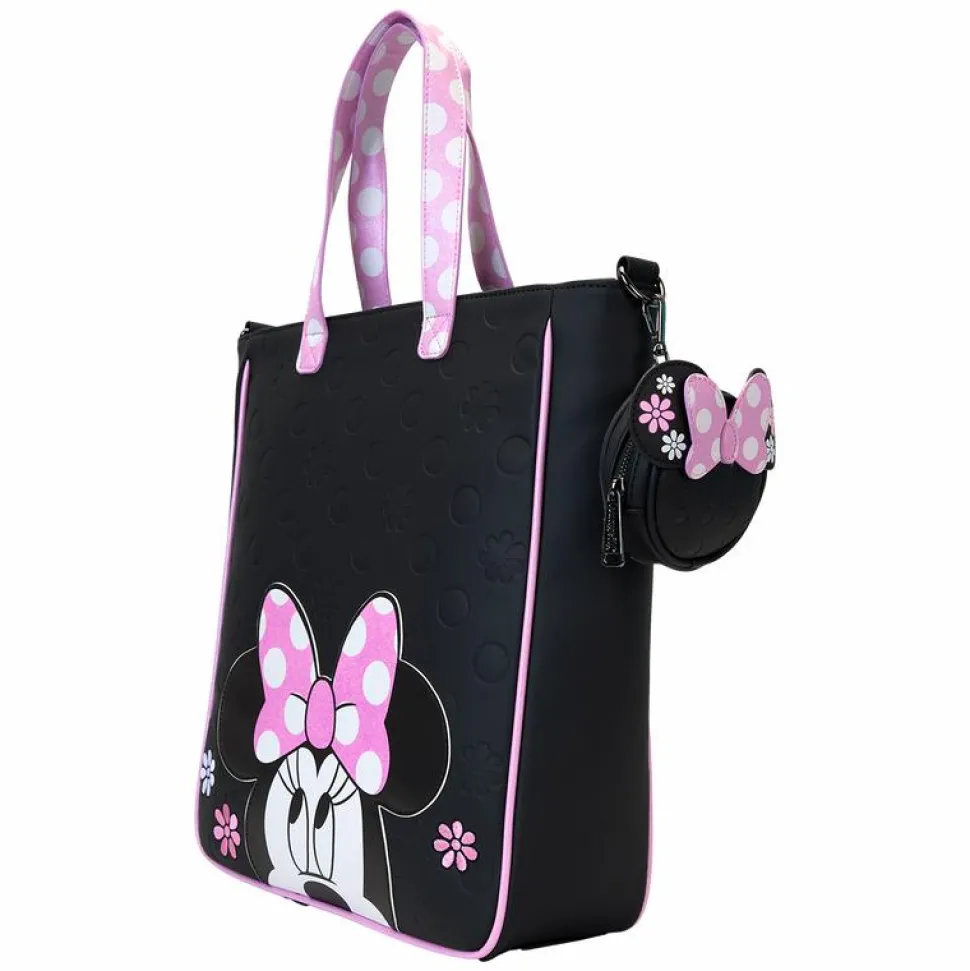 Disney - Minnie Mouse Floral Rocks the Dots 13" Faux Leather Tote Bag with Coin Purse