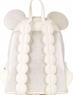 Disney - Minnie Mouse Iridescent Lace Wedding 10" Faux Leather Mini Backpack