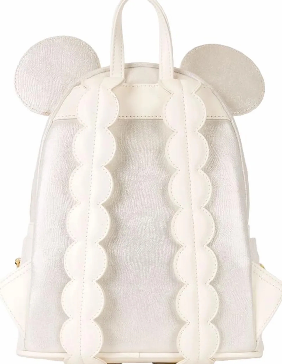 Disney - Minnie Mouse Iridescent Lace Wedding 10" Faux Leather Mini Backpack