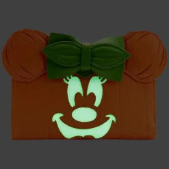 Disney - Minnie Mouse Pumpkin Glow in the Dark 4” Faux Leather Flap Wallet