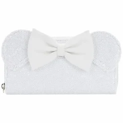 Disney - Minnie Mouse Sequin Wedding 4” Faux Leather Zip-Around Wallet