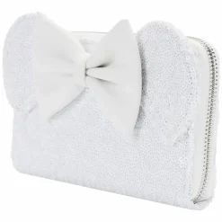 Disney - Minnie Mouse Sequin Wedding 4” Faux Leather Zip-Around Wallet