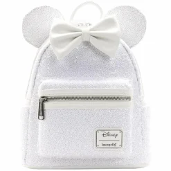 Disney - Minnie Mouse Sequin Wedding 10” Faux Leather Mini Backpack