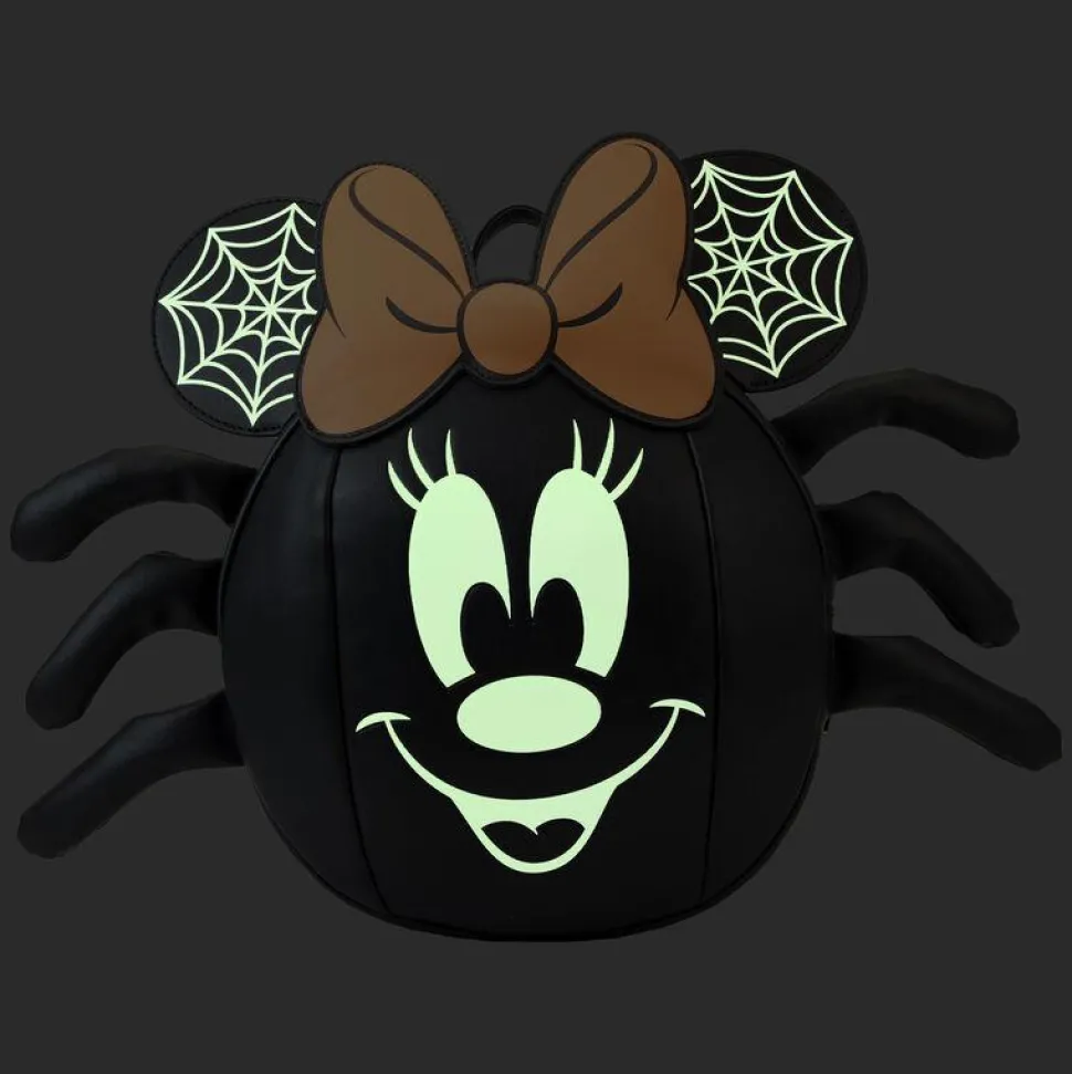 Disney - Minnie Mouse Spider Glow in the Dark 10" Faux Leather Mini Backpack