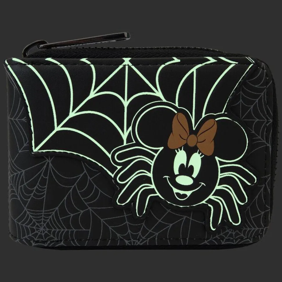 Disney - Minnie Mouse Spider Glow in the Dark 4" Faux Leather Accordion Wallet
