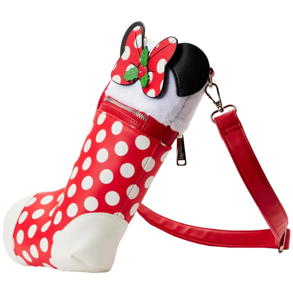 Disney - Minnie Mouse Stocking 11” Faux Leather Crossbody Bag