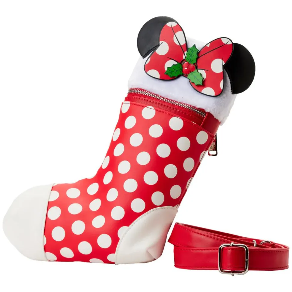 Disney - Minnie Mouse Stocking 11” Faux Leather Crossbody Bag
